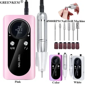 30W Professional Cordless Rechargeable Nail Drill Machine Portable Electric Nail Drill 45000RPM Nail Drill Machine