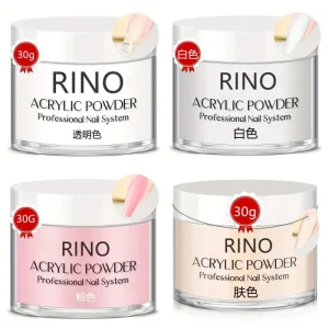 30g Acrylic Nail Art Dipping Powder 3D Sculpture White Transparent Pink Skin Color Crystal Extension Powder