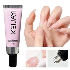 30g Clear Nail Glue Gel Solid Long-Lasting Press on Manicure for Home or Salon Large Capacity for Nail Art