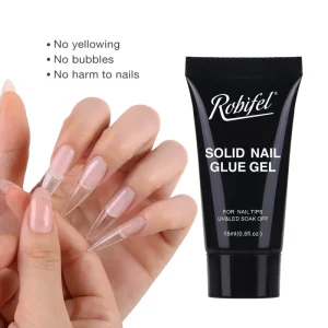 30g No Sticky Hand Soft Gel Nail Tips UV Nail Polish Glue Gel for False Nails Extension