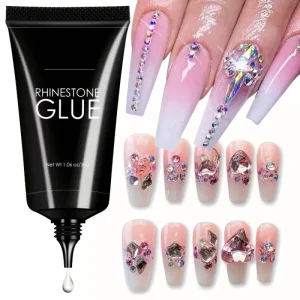 30g Super Strong Adhesive Gel for Nail Gems Jewels Glitter Crystals Beads Diamonds Nail Rhinestone Glue Gel for Nails