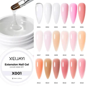 30ml Poly Gel 18 Colors Crystal Extension Nail Gel Phototherapy Clear Pink White Jelly Gel for Nail Art Salon Beauty