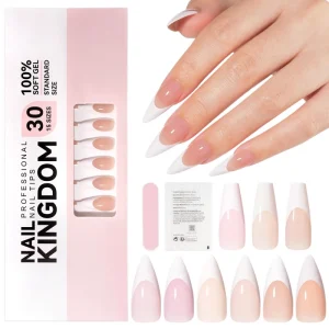 30pcs 120 Pcs Charming French Detachable Acrylic Fake Nail Coffin Ballet Soft Gel French Press on Nail Tips