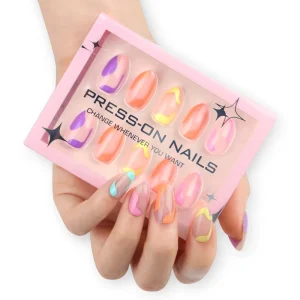 30pcs Box Short Almond Square Artificial False Nails Soft French Tip Press on Nails For Nail Art Salon For Finger