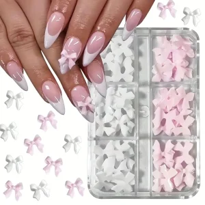 30pcs Kawaii Mini Bow 3D Cute Nail Art Decorations Matte Butterfly Nails Charms Designs DIY Resin Nail Accessories