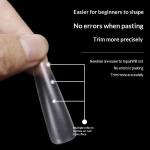 320pcs Box Logo OEM Gel Builder Ultra Thin Extra Thin Full Cover Finger Nail Tips Long Pointed French Style Seamless Auxiliary