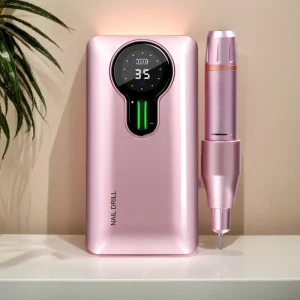 35000 RPM Professional Acrylic Cordless Rechargeable Electric Portable Nail Drill Machine US Plug Stainless Steel 35W