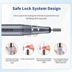 35000RPM Cordless Nail Drill Pen Coreless Motor Electric Nail File Ultra Smooth for Salon Manicure