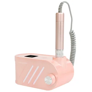 35000RPM Desktop Nail Equipment Pink Gray Color Powerful Grinding Exfoliating Nail Drill Machine Durable for Salon Home Use