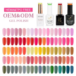 360 Colors UV LED Gel Nail Polish Non Toxic Hema Free Soak Off Gel Polish for Professional Nail Salon Custom Logo