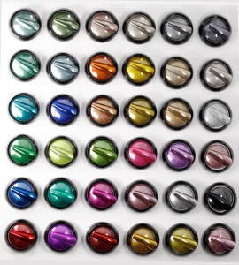36pcs Color Mirror Effect Powder 0.3g Pearlescent Fashionable Manicure Art Decoration Nail Powder Free Sample