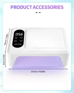 380W UV LED Lamp for Nails 108 LEDs Nail Dryer with Red Light Whitening Mode Large Space Manicure Lamp 4 Timer Settings