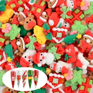 3D Alloy Metal Resin Christmas Nail Art Design Rhinestones Nails Charm for Nails Decoration Supplies