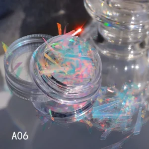 3D Charms Glitter Decals Irregular Laser Candy Shell Plastic Stickers Nails Aurora Glass Fragment DIY Manicure Beauty Salons