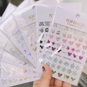 3D Colorful Cartoon Nail Art Decals Laser Nail Decorations Stickers Plastic Decals for Nail Art