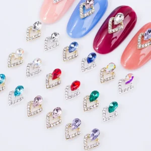 3D Colorful Crystal Heart Shape Nail Art Decor Acrylic Nail Art Accessories Stickers & Decals