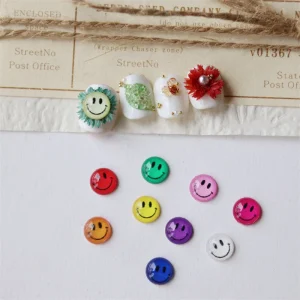 3D Colorful Nail Art Rhinestones Plastic Smile Nail Decoration Charms Part of Eye catching Nail Design
