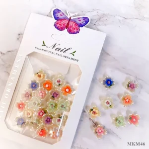 3D Cute Flower Nail Resin Diamond Solid White Rose Mini Flower Accessories Nail Jewelry Decoration Charms Rhinestones