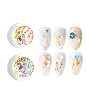 3D Designs Mixed Nail Art Decals Diamond Jewelry Crystal Nails Art Rhinestone Designs 3D Shinny Nail Decorations