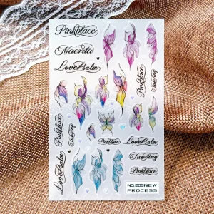 3D Embossed Butterfly Nail Art Stickers Self Adhesive Holographic Butterfly Sticker DIY Nail Decoration