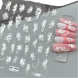 3D Embossed French Nail Stickers Multiple Pattern Designs Nail Art Decals DIY Press on Nail Supplier Manicure Decoration