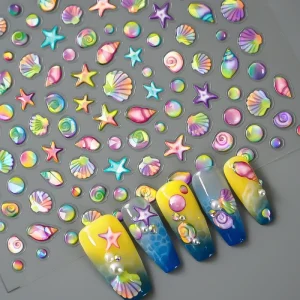 3D Embossed Nail Art Stickers Decals Self-Adhesive Nail Supplies Nail Art Design Decoration Accessories