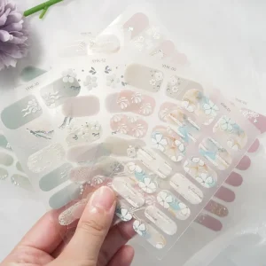 3D Embossed Nail Polish Stickers Full Wraps Sticker Random Style Nail Art Self Adhesive Decals Nail Art Designs Na