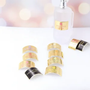 3D Embossed Tag Relief Aluminum Perfume Sticker With Floral Pattern for Fragrance Bottle Aluminium Label Custom Logo