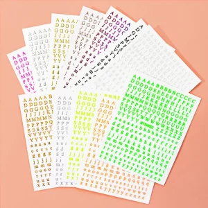 3D English Alphabet Letter Number Nail Art Stickers Manicure DIY Decal Gold Silver Colorful Word Slider Nail Art Sticker