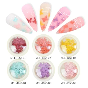 3D Exquisite Butterfly shaped Nail Polish Decorations in 6 Color Designs Suitable for Decorating Nails