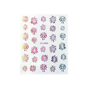 3D Firework Plastic Nail Stickers Colorful Holographic Shiny Design Nail Decoration Stickers