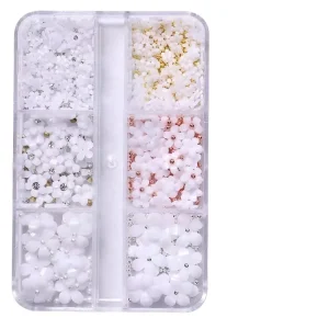 3D Flower Nail Decals Ornament 5 Petals Candy Color Resin Flower Mix Nail Charms Accessory Kit Nail Art Decoration