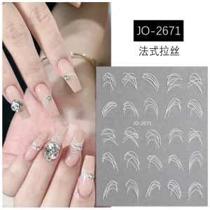 3D French Smile Line Nail Art Stickers Paper Hairline Nail Decals Decorations