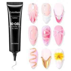 3D Gel Nail Art Sculpting Gel Glue for Drawing Molding Sculpture Decoration No Wipe Clear Gel Polish for DIY Nail Designs