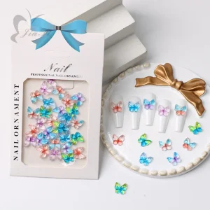 3D Glass Butterfly Nail Art Stickers & Decals for Finger Nails Customizable with Fast Delivery