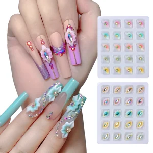 3D Hand Carved Nail Art Decorations Fresh Resin Artificial Dried Flower Gel Nail Autumn PVC French Beauty Accessories