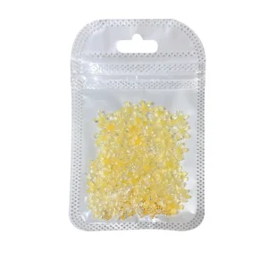 3D Ice Clear Pink Yellow Flower Mix Size Nail Charms Flower with Gold Beads Candy Color Summer Nail Decoration