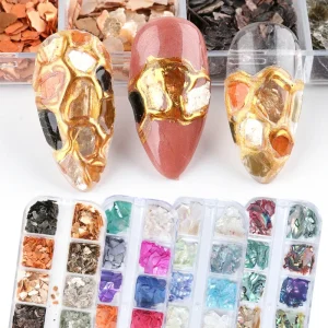 3D Irregular Mermaid Flakes Holographic Glitter Nail Art Decorations Abalone Seashell Slices Sequins Polish Manicure Plastic