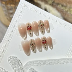 3D Lantern Eye Tips Acrylic High Quality Handmade Press on Nails