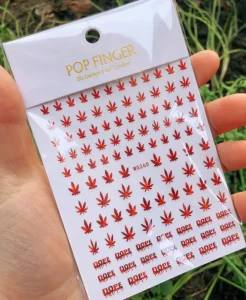 3D Maple Leaf Nail Stickers Autumn Fall Nail Art Decals with Glitter Gold Shiny Manicure Stickers DIY Seasonal Nail Decor