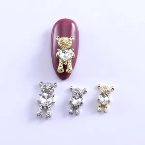 3D Nail Art Decorations Crystal Nail Diamond Kawaii Bear Nail Charms