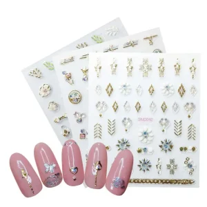 3D Nail Stickers Art Decorations Foils Plastic Adhesive Decals Paper Model Number zb