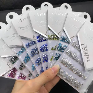 3D Nails Glasses Stones Colors Charm Nail Art Decoration Design Mix Non Hotfix Flat Back Rhinestone