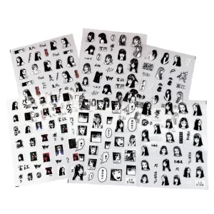 3D Portrait Anime Nail Art Stickers with Boutique Patterns and Character Designs DIY Nail Sticker