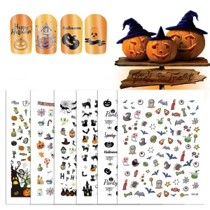 3D Pumpkin Designs Halloween Decorations 3D Nail Art Sticker DIY Nail Art Sticker