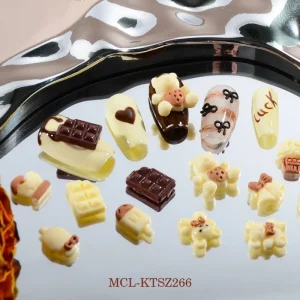 3D Resin Bear Nail Art Accessories a Mix of Cartoon Candy and Chocolate Styles Cute Nail Art Supplies Suitable for Nail Salons