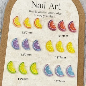 3D Resin Fruit Nail Art Charms Simulation Orange Lemon Slices for Professional Nail Supplies & DIY Crafts