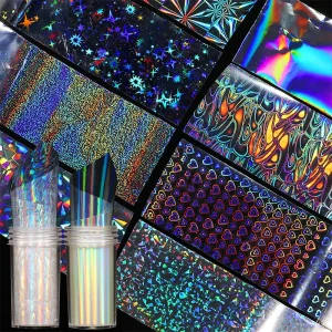 3D Scale Nail Transfer Foils Paper Roll Set Nail Art Foil Polish Sticker Nail Transfer Foils