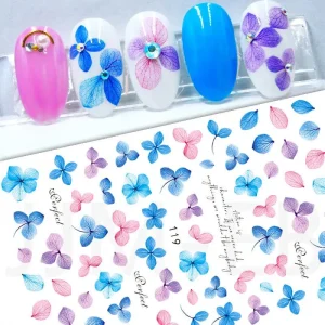 3D Self Adhesive Slider Foil Nail Art Stickers Flowers and Butterfly Designs High End 3D Nail Art Supplies