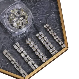 3D Shiny Water Drop Square Zircon Manicure Crystal Nail Rhinestone Nail Art Charms Nail Jewelry Set Diamond Nail Decoration